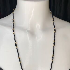Elegant Black and Gold Beaded Women's Necklace